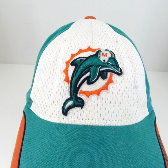 Miami Dolphins Embroidered Logo Reebok Men's Green Adjustable Strap Back Cap Hat - Picture 1 of 10
